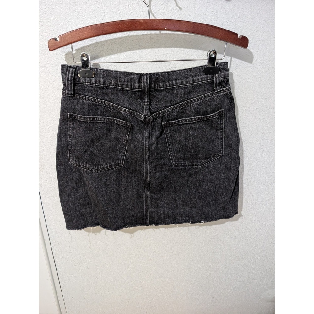Madewell Black Denim Mini Skirt Womens 29 Raw Hem Jean Skirt Acid Wash Y2K - Picture 2 of 9